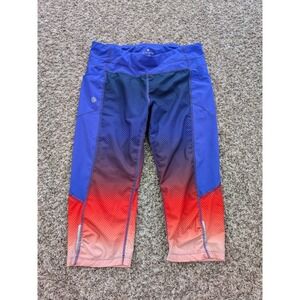 ATHLETA Dobby Be free Knicker Crop Leggings Ombre Purple/Orange Sz Medium Capri